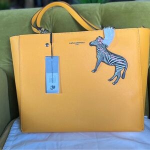 Karl Lagerfeld Paris "Adele" Tote with Zebra Charm